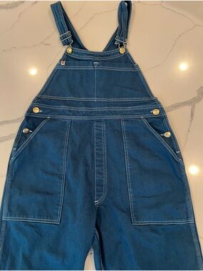 Women's Denim Medium Overalls - Navy Blue
